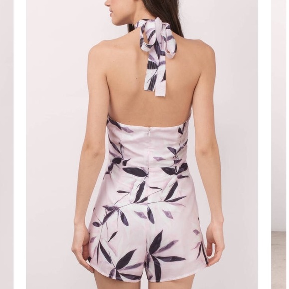 L'Atiste purple romper with leaf print design - Picture 2 of 7