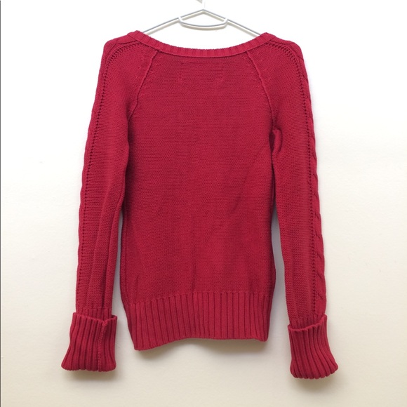 ☀️SALE! Red cable knit American Eagle sweater - Picture 2 of 4