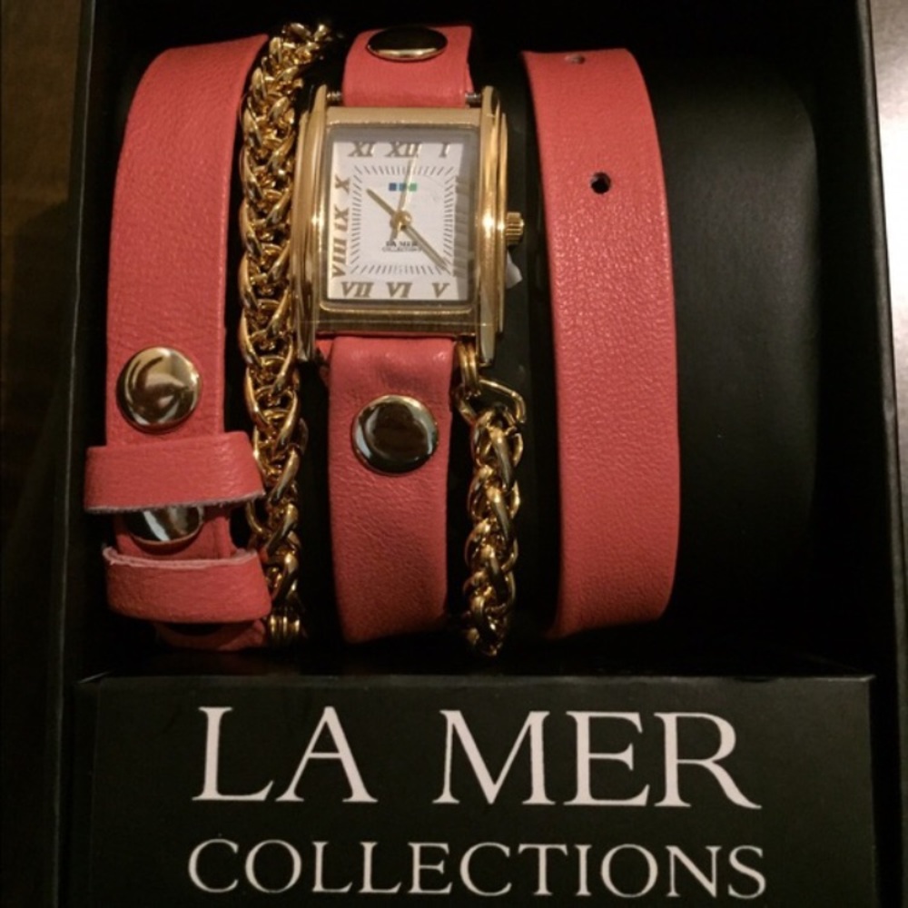 La Mer Collections Leather Wrap Watch