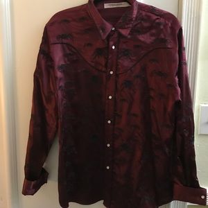 Topman Western Silk Spider Embroidered Shirt