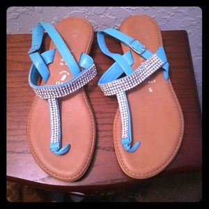 Baby blue Italian sandals