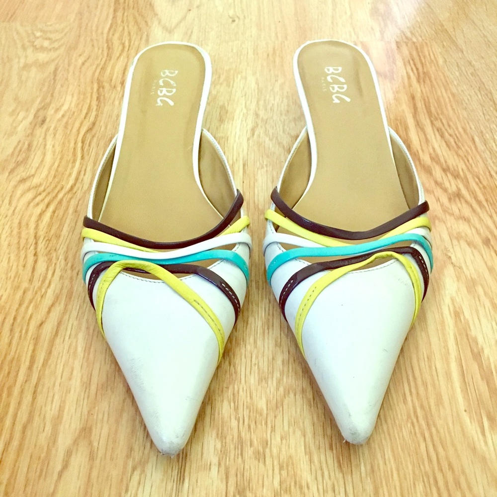 BCBG kitten heel slip on shoes