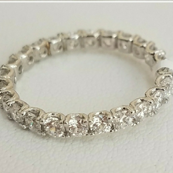 14k gold plated Eternity Wedding Band - Picture 2 of 5