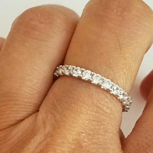 14k gold plated Eternity Wedding Band - Picture 4 of 5