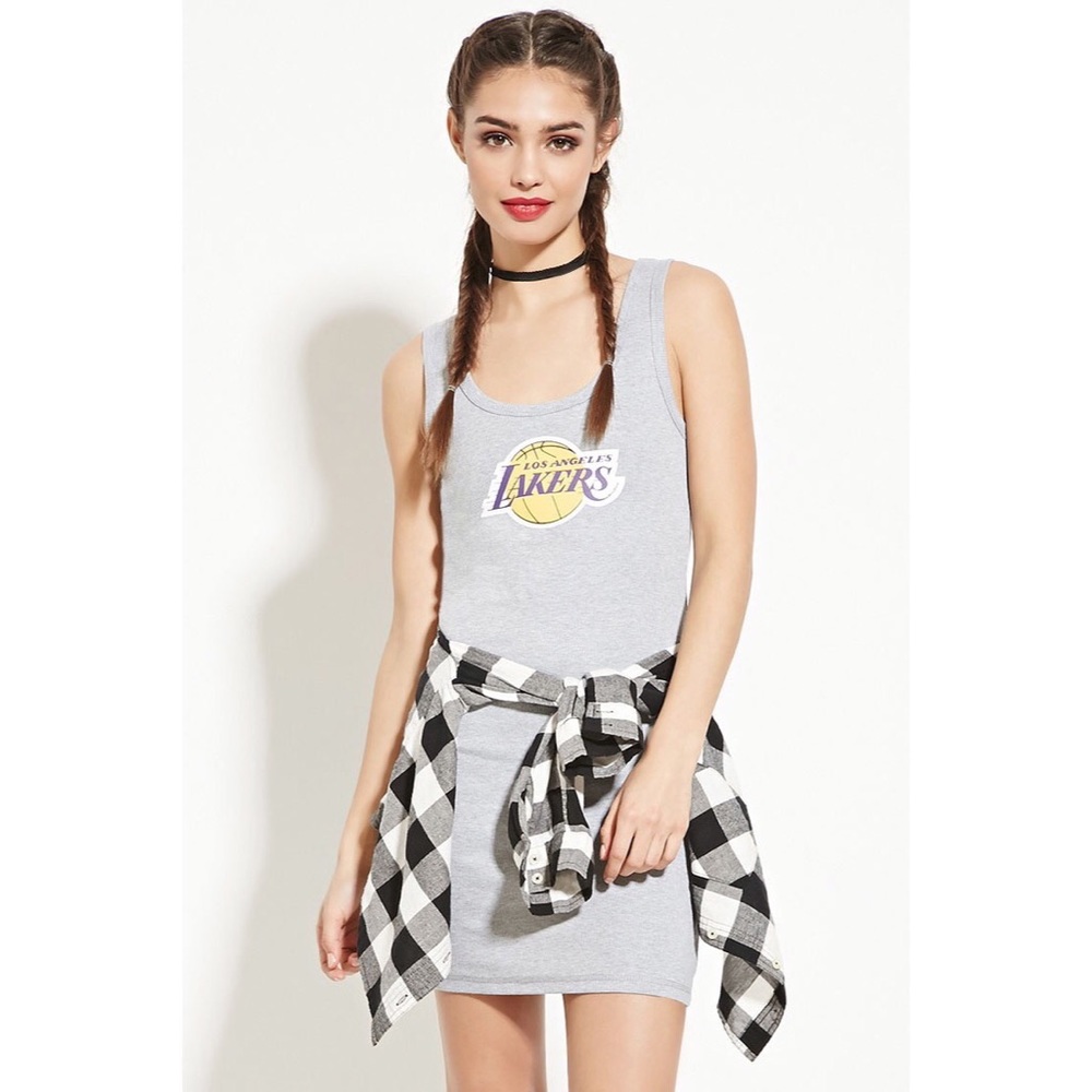 Lakers Bodycon Gray Dress