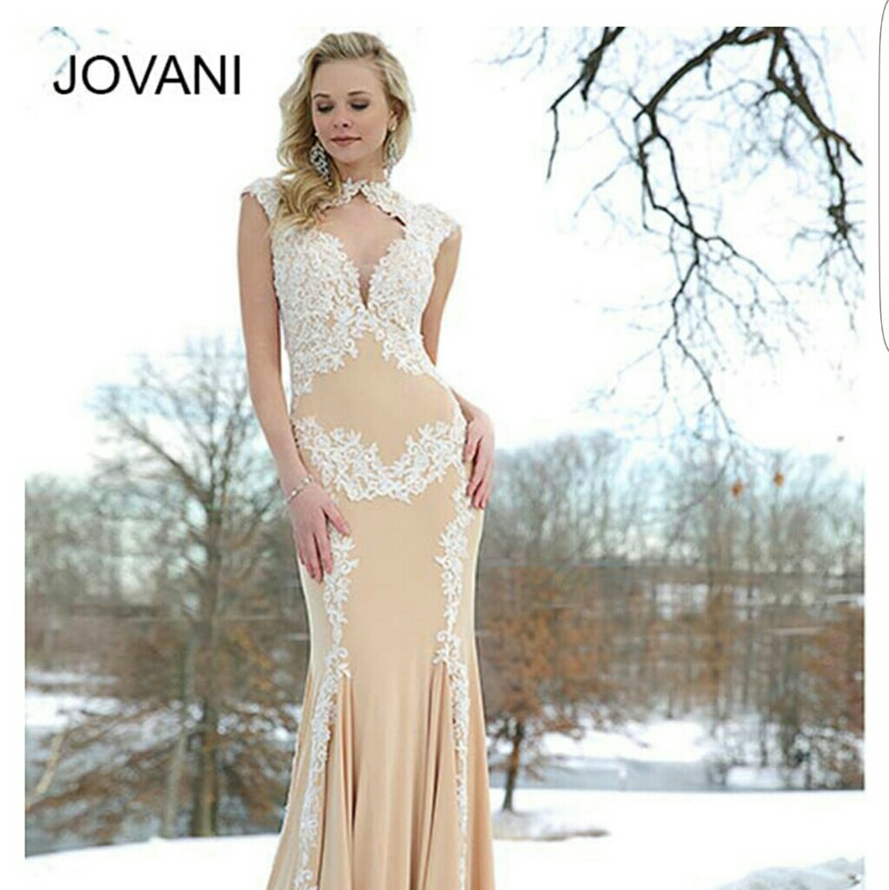JOVANI PROM BRIDAL WEDDING DRESS WHITE NUDE 89902A