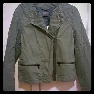 Gap Camo Green Zip Moto Jacket
