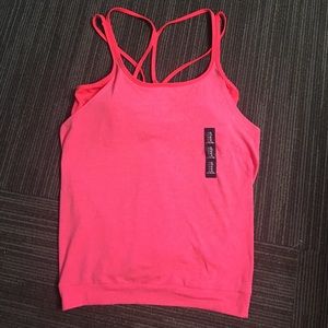 Bright salmon color athletic tank top