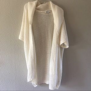 Long crotchet short sleeve sweater