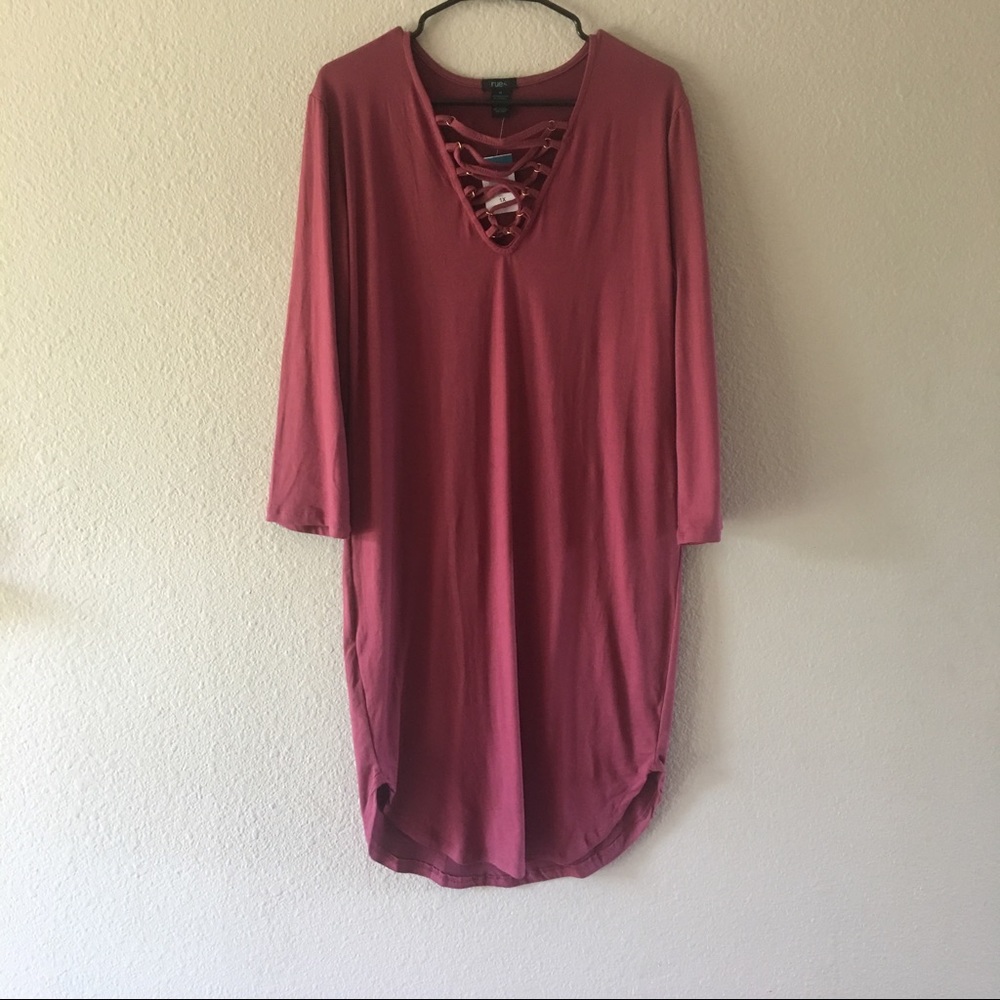 Dusty rose long sleeve dress