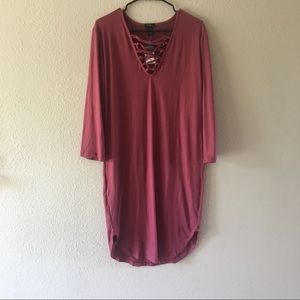Dusty rose long sleeve dress