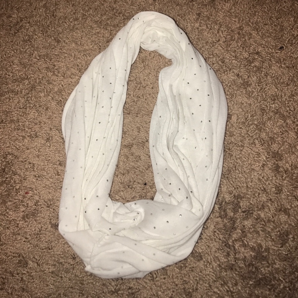 White Sequenced Infinity Scarf