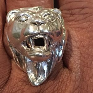 Custom made Lion men ring 925