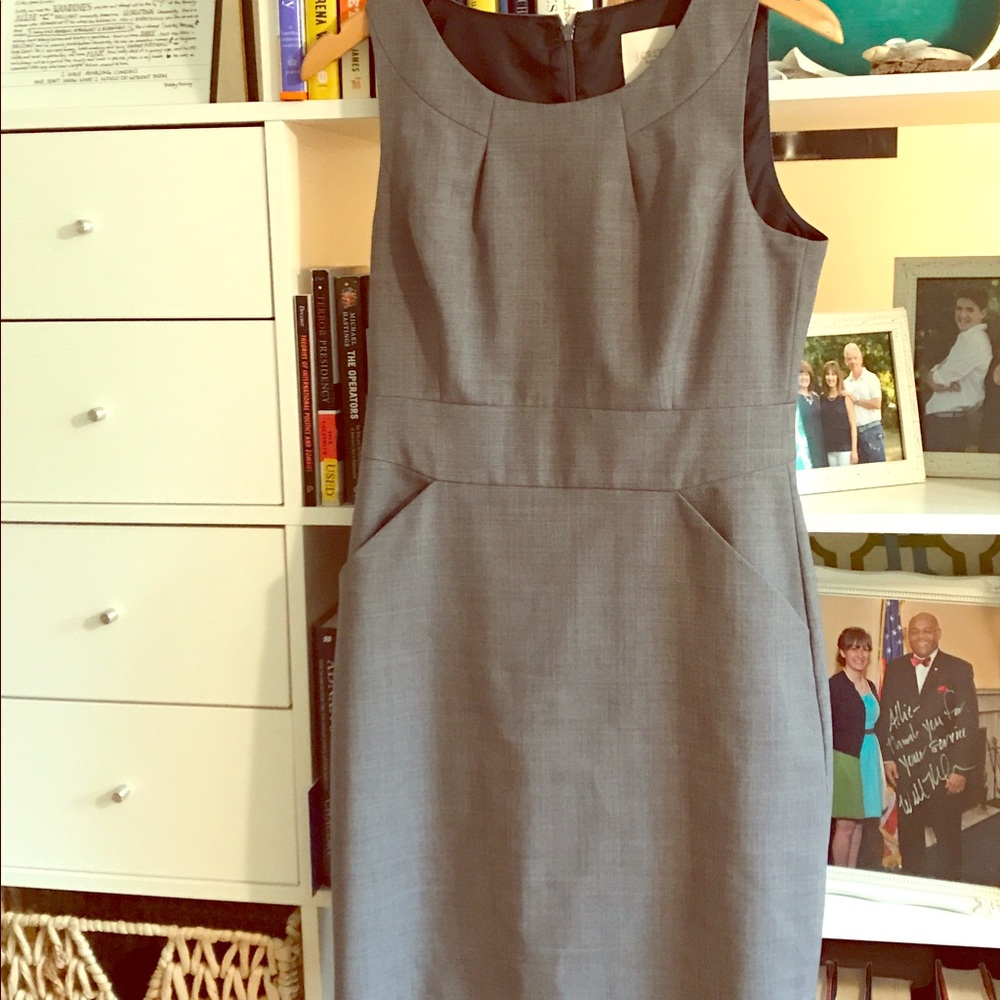 JCrew Factory Grey Suiting Dress