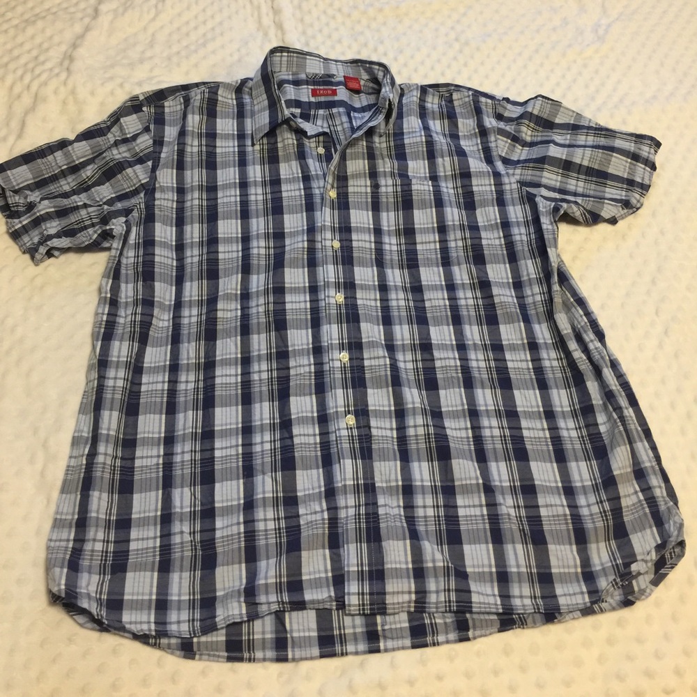 IZOD Men's Button Down Shirt Short Sleeve