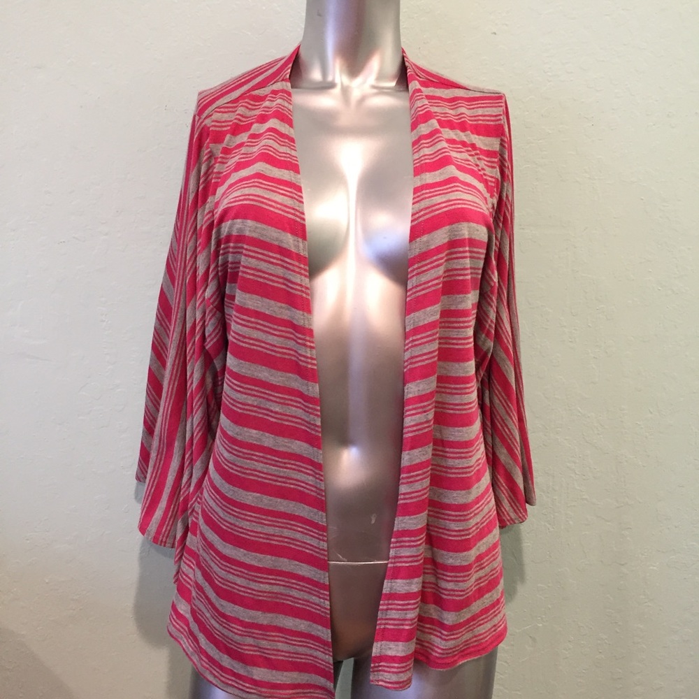 Striped swing cardigan