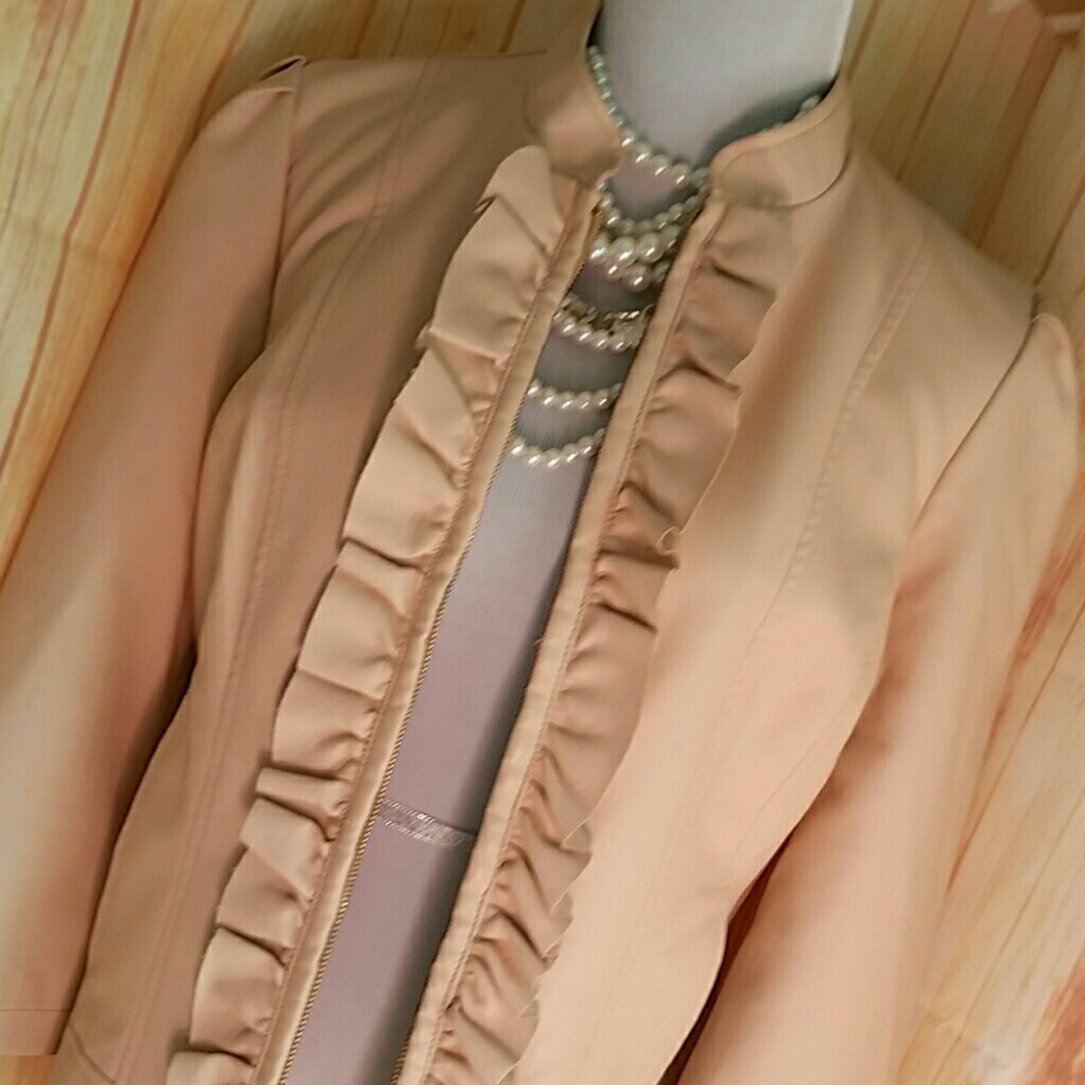 Blush pink faux leather jacket vegan leather