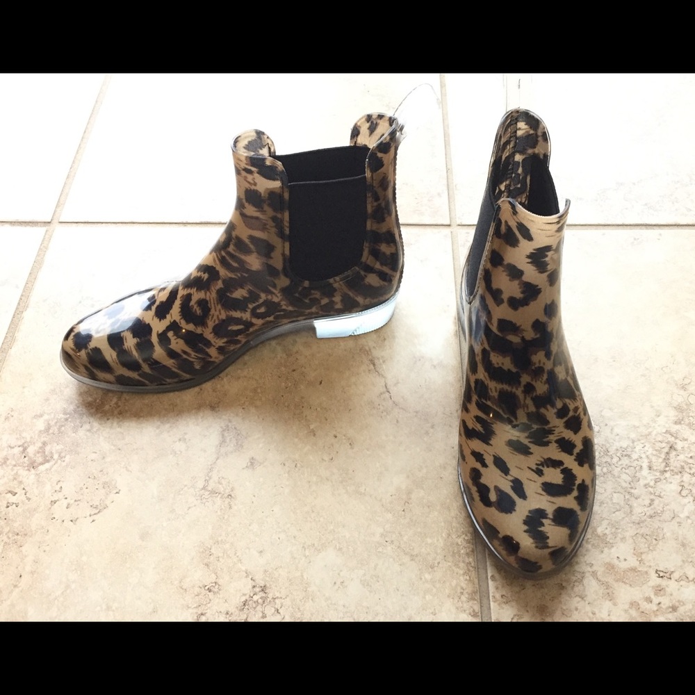 Cheetah Print Rain Boots