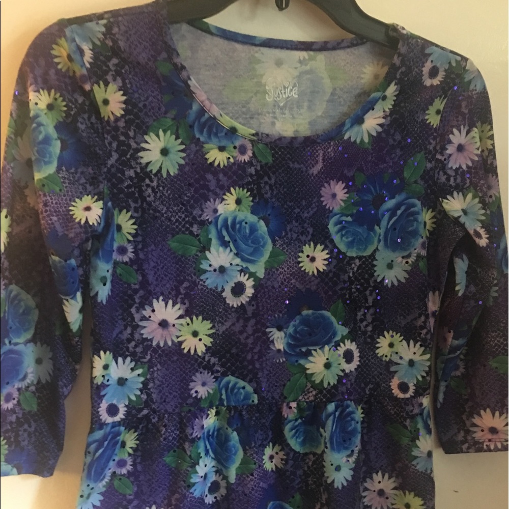 2/$25 🛍 Justice Girls 3/4 Sleeve Babydoll Shirt - Picture 2 of 3