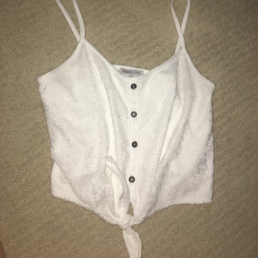 White Lace Crop Top