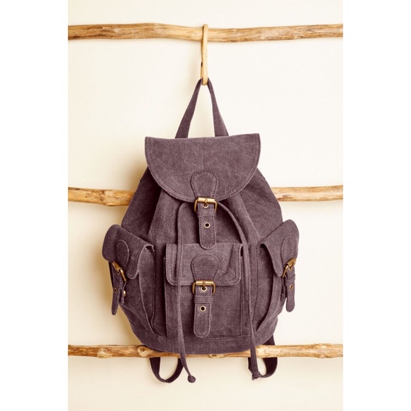 Earthbound Handbags - HELP SAVE BEAR😿Earthbound Purple Canvas Backpack