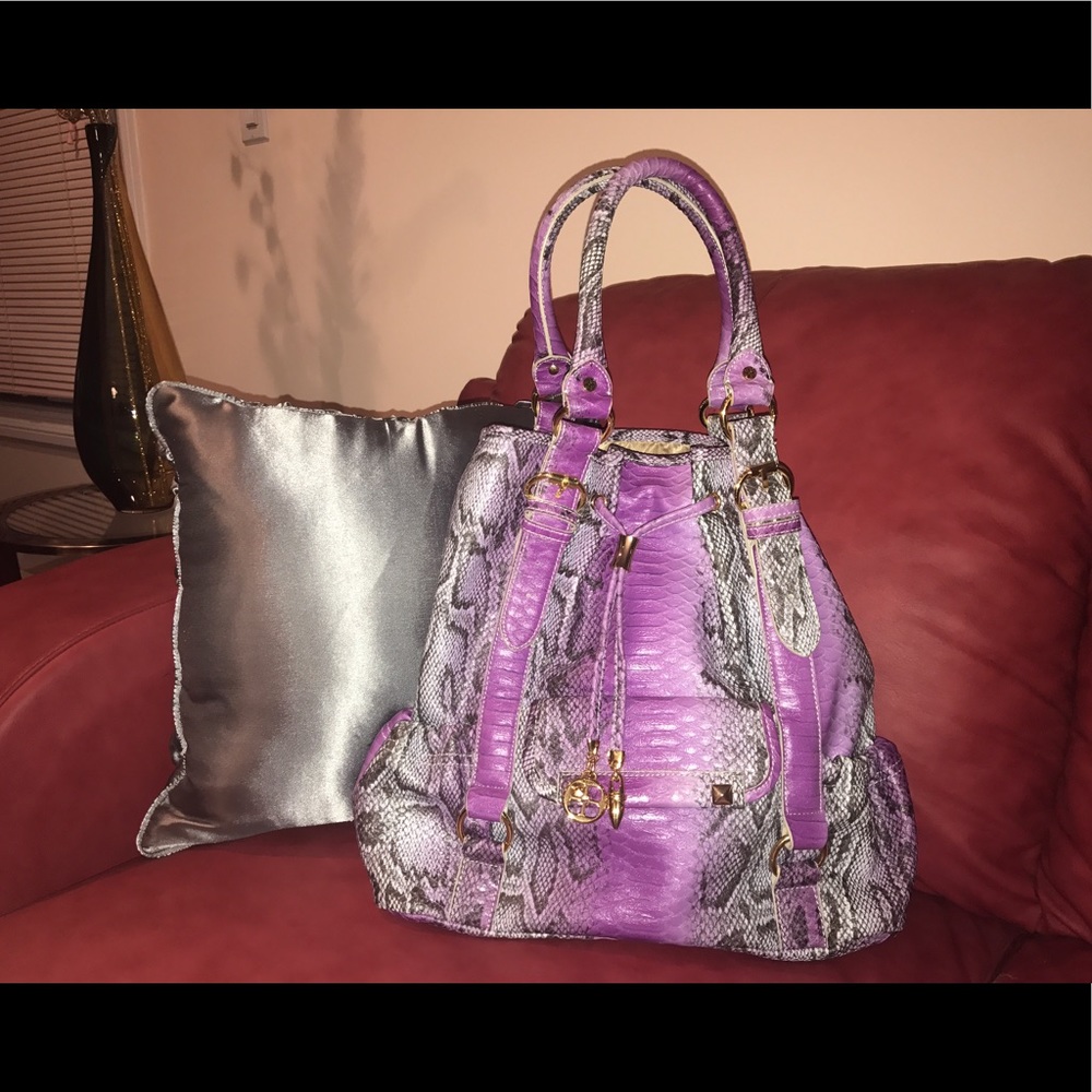 IMAN large Faux leather tote, snake embossed