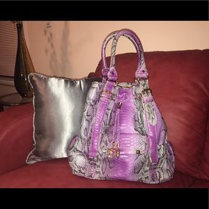 IMAN large Faux leather tote, snake embossed