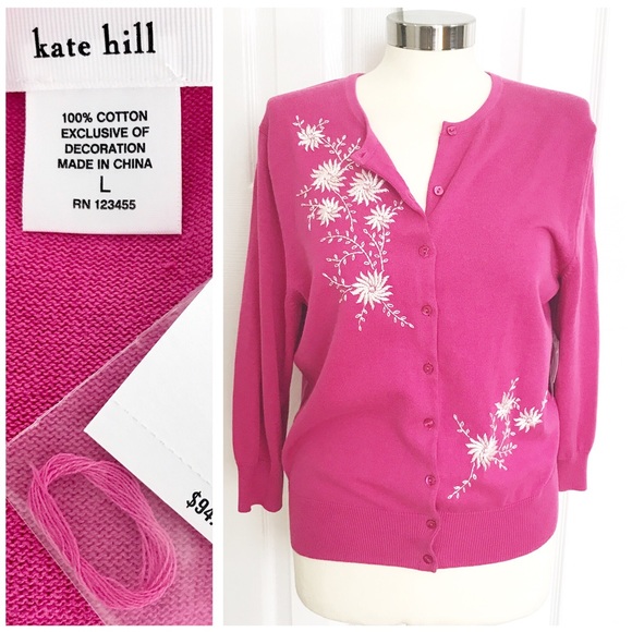 Kate Hill Tops - NWT Kate Hill Pink Cardigan