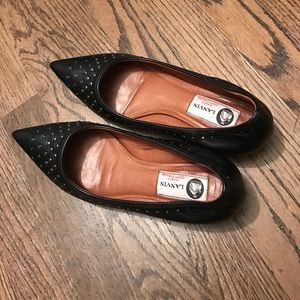 Lanvin black studded flats