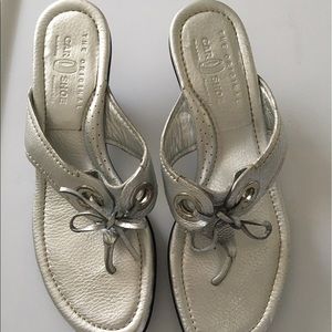 The Original Car Shoe - silver leather sandals