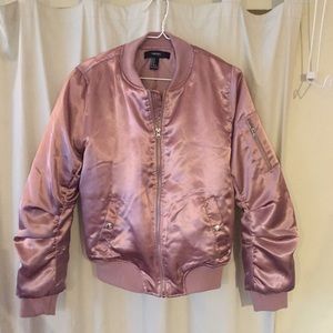 Champagne Satin Bomber Jacket