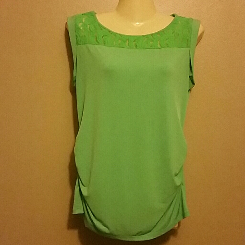 New York & Company Green Top with lace