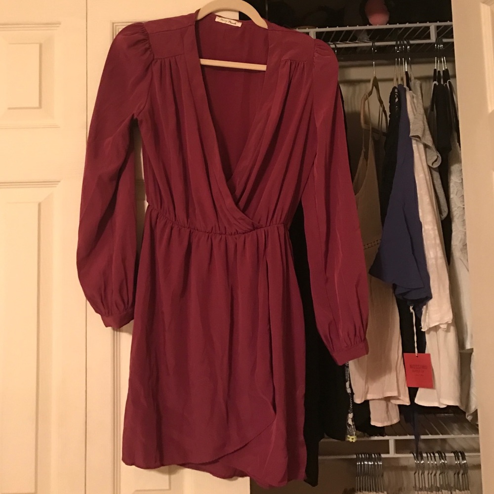 magenta silk dress