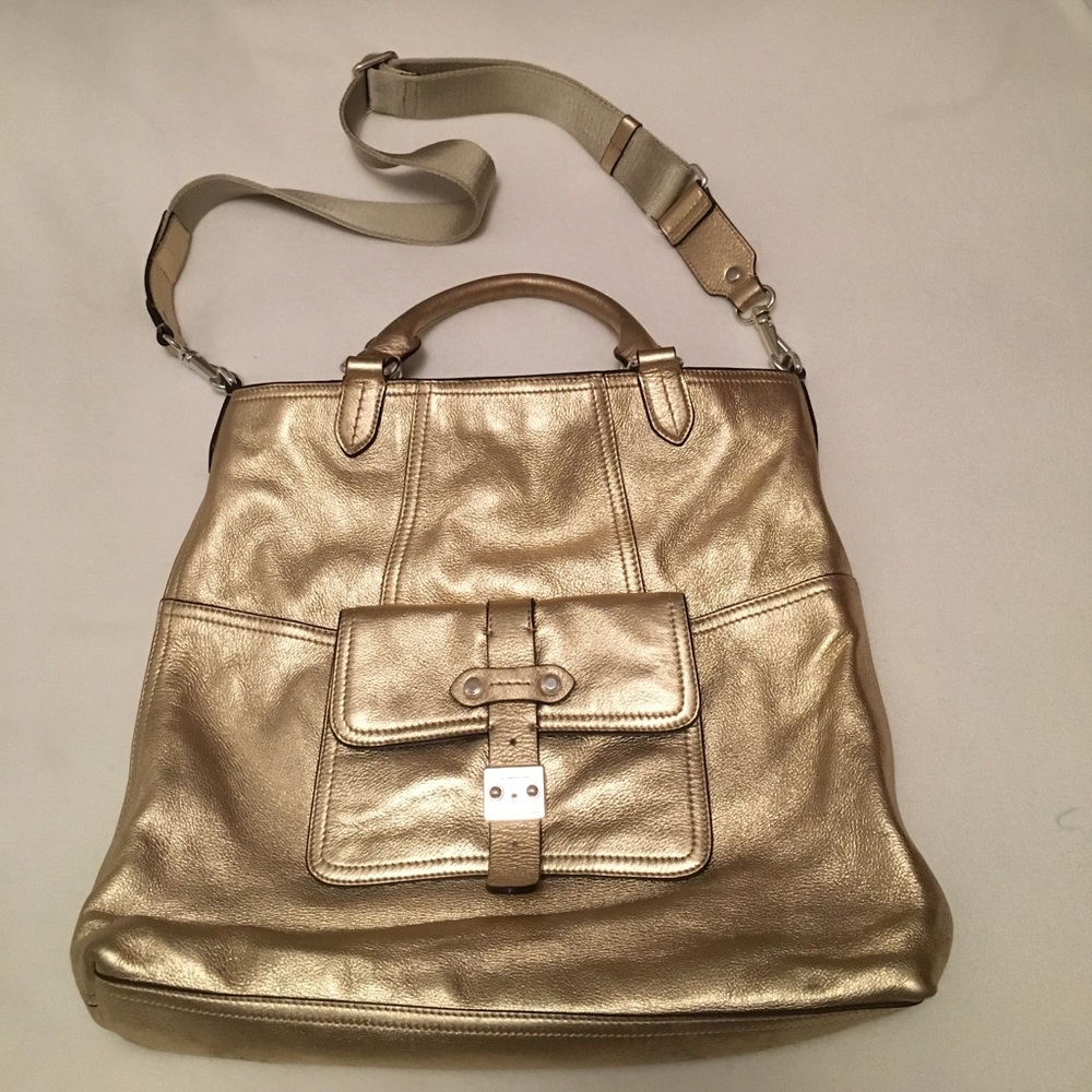RALPH LAUREN  METALLIC  GOLD LEATHER BAG
