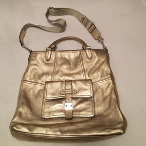 RALPH LAUREN  METALLIC  GOLD LEATHER BAG
