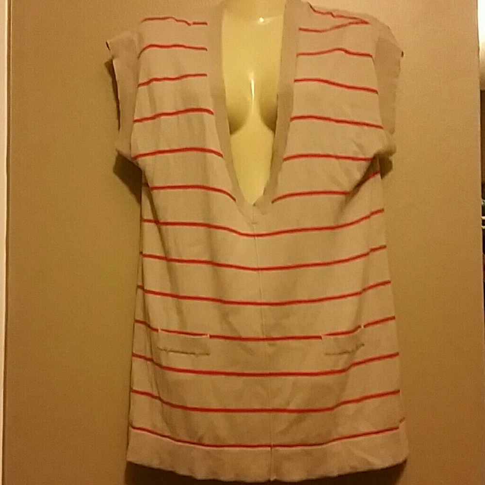 August silk striped sweater tunic