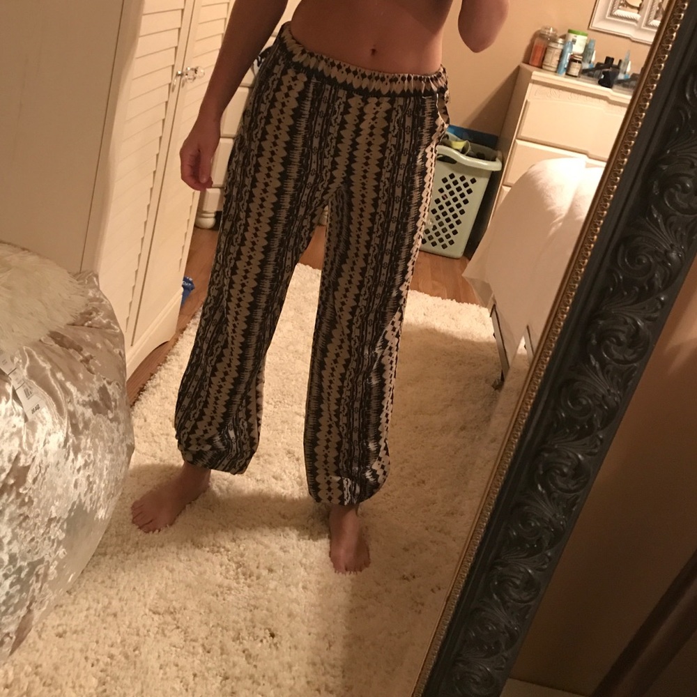 silky patterned pants