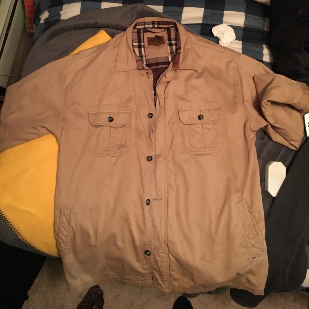 St Johns Bay tan flannel jacket