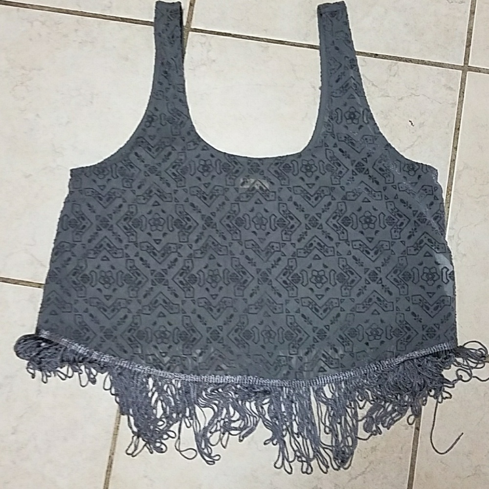 Hollister fringe crop top