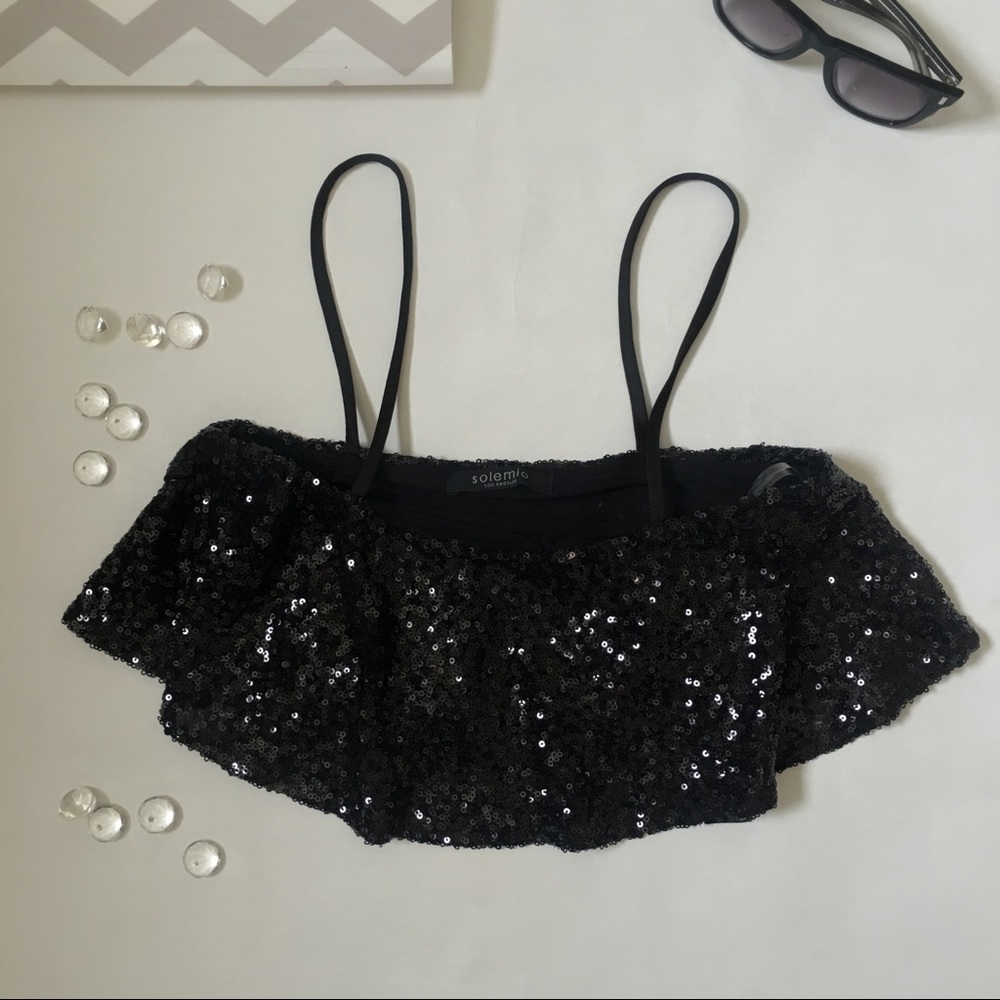 Sparkly sequin crop top SOLEMIO