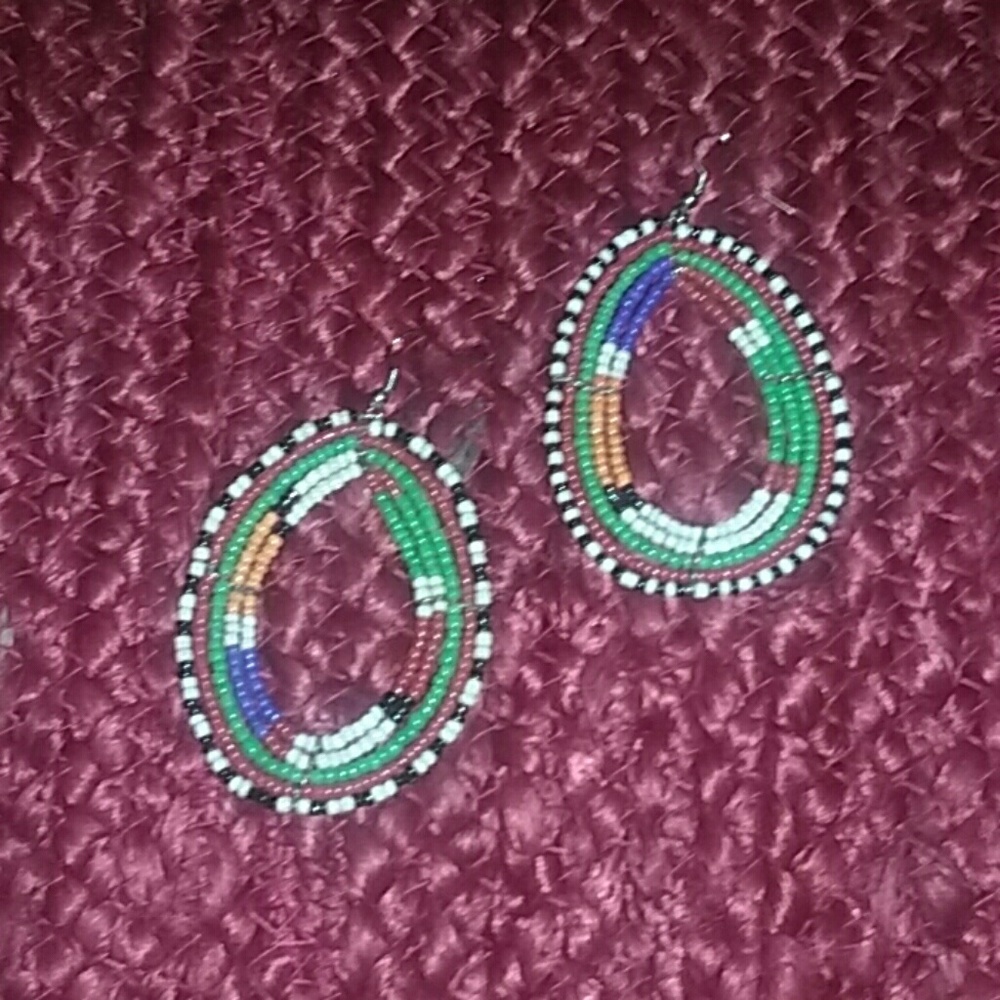 African bead earrings