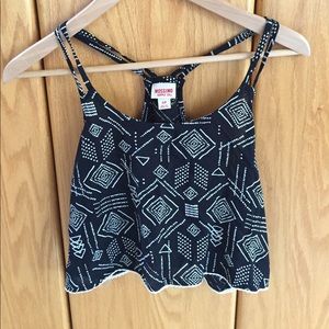 Black tank with white pattern, S, Mossimo
