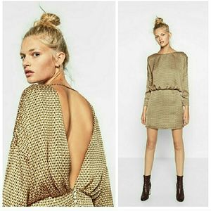 NWT Zara geometric print open back dress