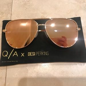 Quay high key gold sunglasses by Desi Perkins
