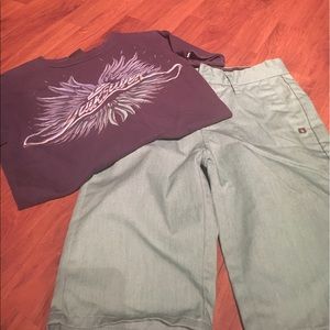 Volcom Boys Green Surfer Shorts Size 8