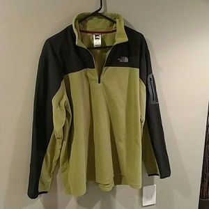 Green/Black North Face fleece jacket