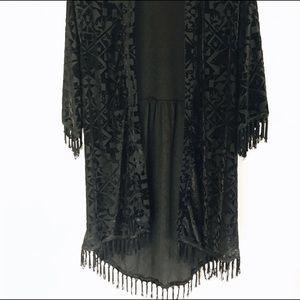 Velvet Fringed Kimono