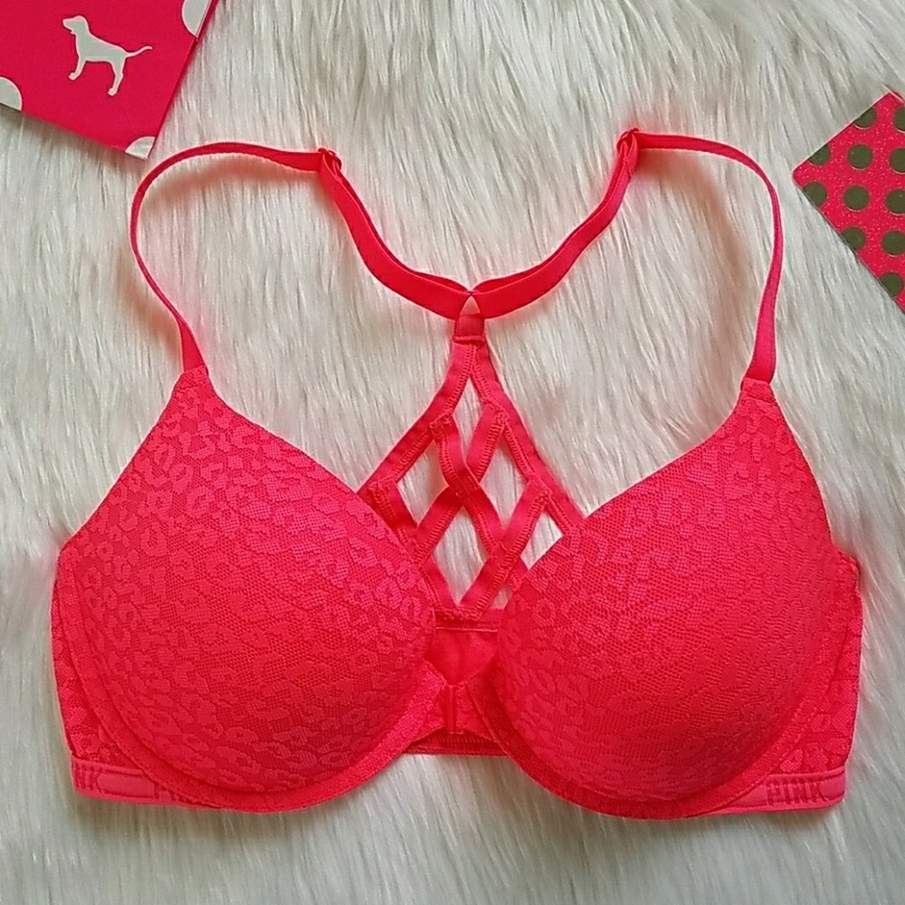 Victorias Secret PINK Leopard Strappy Push Up Bra - Picture 2 of 8