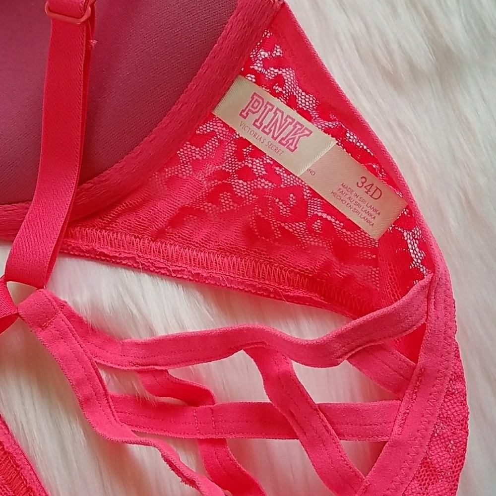 Victorias Secret PINK Leopard Strappy Push Up Bra - Picture 7 of 8