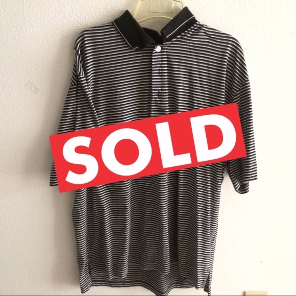 Ashworth | Cotton Striped Polo Shirt Size Large